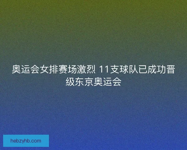 奥运会女排赛场激烈 11支球队已成功晋级东京奥运会